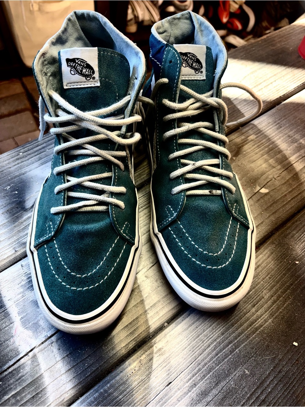 Vans Sk8-Hi Reissue '96 Blue & green sneakers #skateboarding M9 W10.5